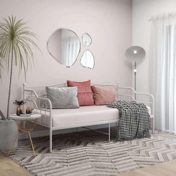 vidaXL - Slaapbank - metaal - wit - 90x200 - cm