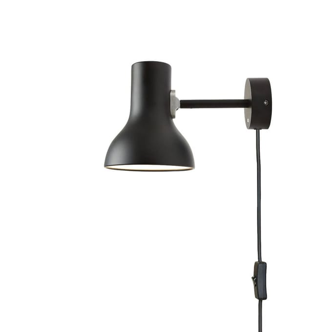 Anglepoise Type 75™ Mini Wandlamp - jet zwart - met kabel