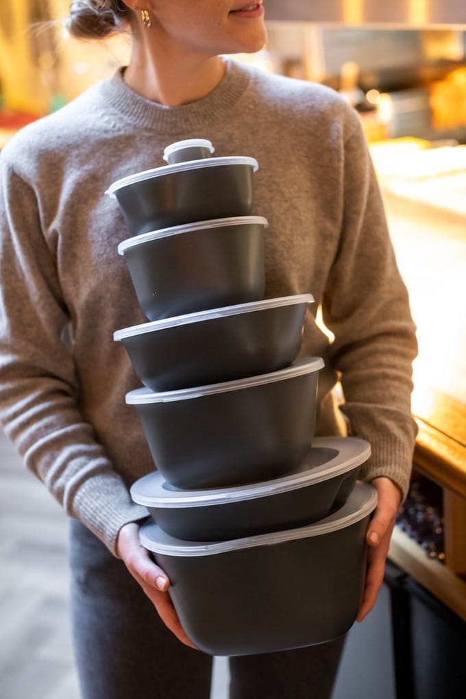 Schaal met Deksel, 1000ml - Set van 6, Herbruikbaar - Connect Box 1 - Koziol Move | Bio-Circulair