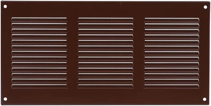 Ventilatierooster Bruin Metaal 300x150mm met Insectengaas - Wand- en Plafondrooster