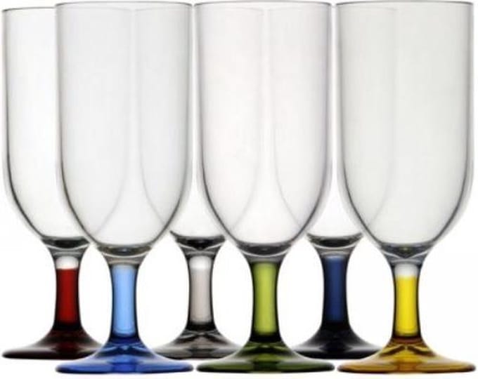 Luxe champagneglazen set 6 stuks meerkleurig