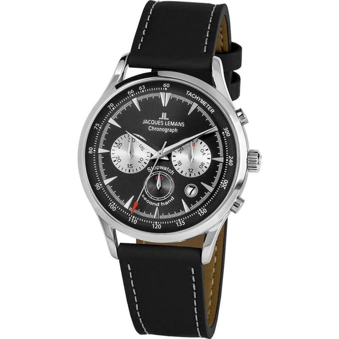 Jacques Lemans - 1-2068A - Polshorloge - Heren - Quartz - Chronograph - Retro Classic