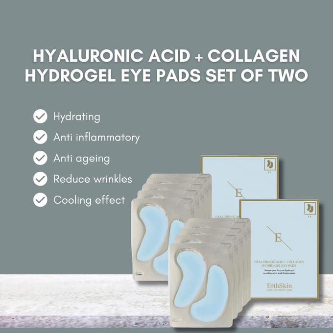 ErthSkin London 2x hyaluronzuur + collageenhydrogel oogkussentjes 1