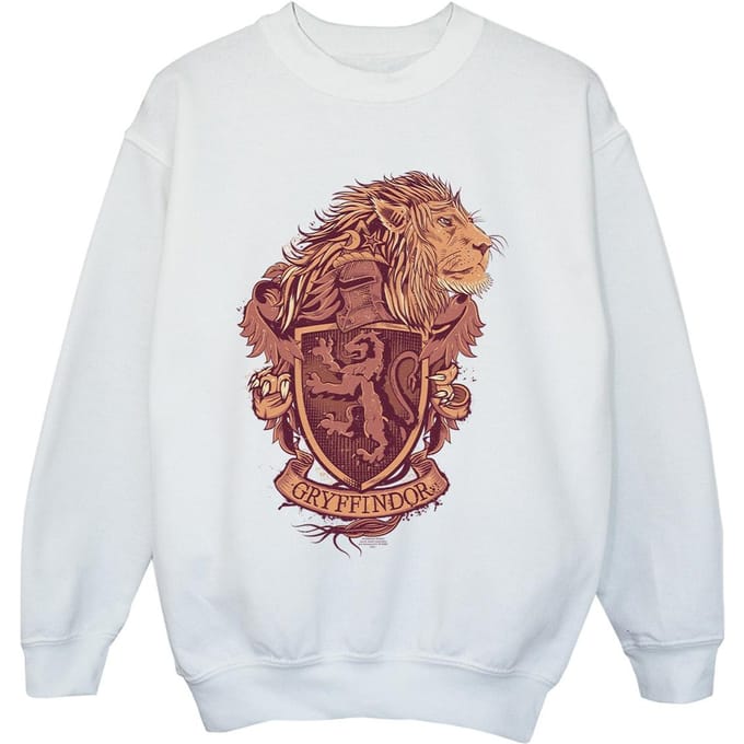 Harry Potter Jongens Gryffindor Schets Crest Sweatshirt (Wit)