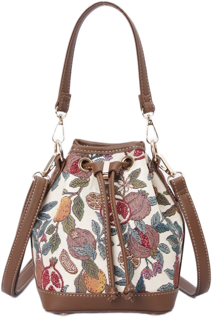 Handtas - Schoudertas - Bucket Bag - Pomegranate and Lemon