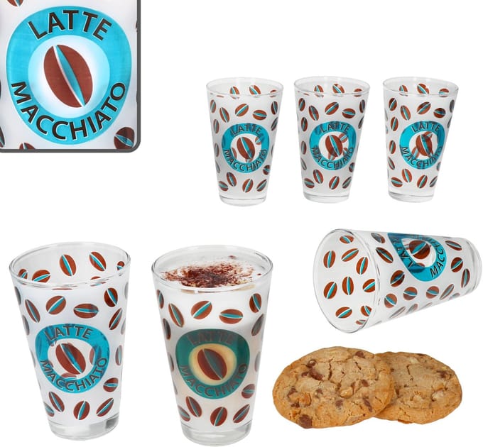 Set van 6 Latte Macciato 310ml Cremona Blauw 12.9 cm - Ritzenhoff 0806236