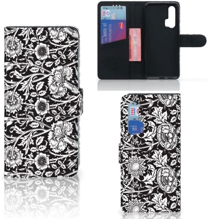 Honor 20 Pro Hoesje Black Flowers