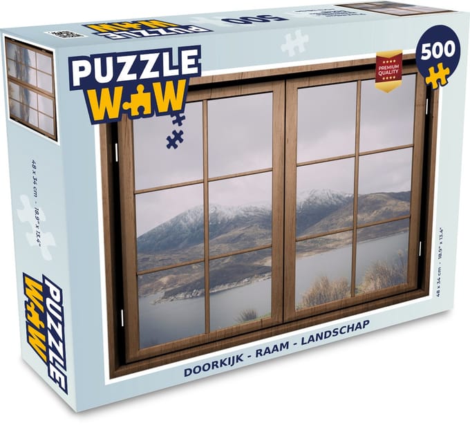 Puzzel Doorkijk - Ramen - Landschap - Legpuzzel - Puzzel 500 stukjes