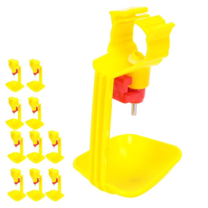 10 Stuks Pluimvee Drinkbekers Machine Automatisch Eendelig Hangende Tepelbeker voor Kip Eend Drinken yellow