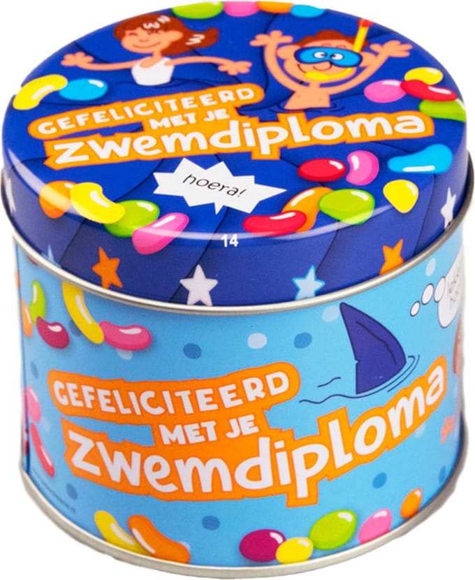 Paperdreams snoepblikje zwemdiploma