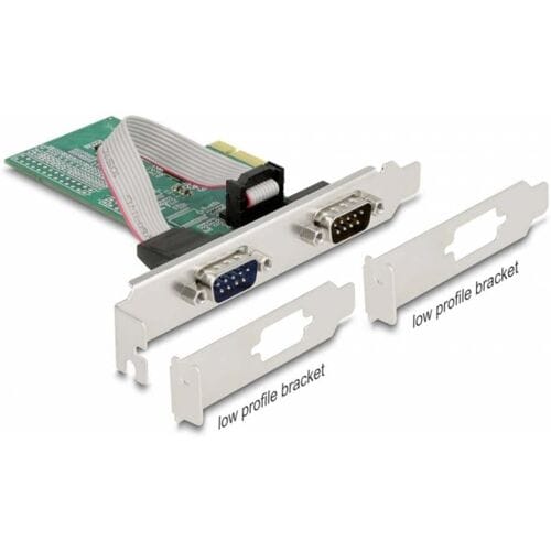 DeLOCK seriële RS232 PCI-Express kaart met 2 9-pins SUB-D poorten en Low Profile brackets