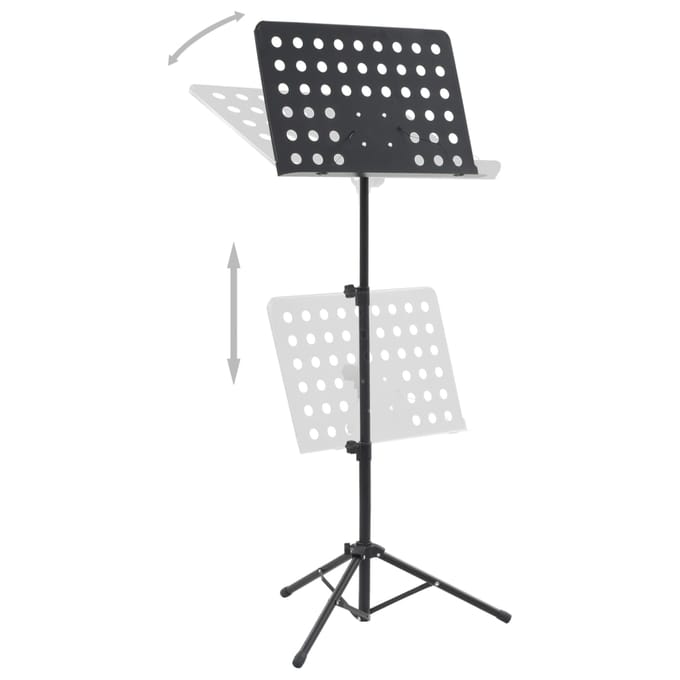 vidaXL Muziekboekenstandaard staal zwart