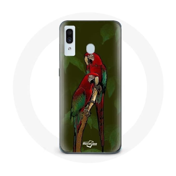 Coque pour Samsung Galaxy A30 Pionus Perroquet Rouge