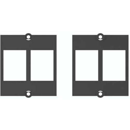 BACHMANN maatwerk module frame 2x Keystone met metalen beugel, zwart