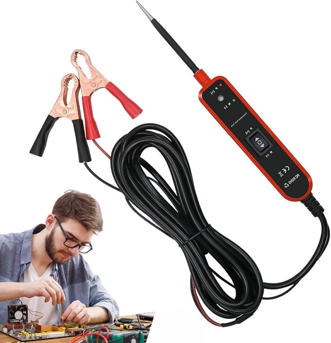 Autocircuittester - Spanningsmeter - Voertuigdiagnostiek - Overbelastingsbeveiliging - 41m Kabel - Rood