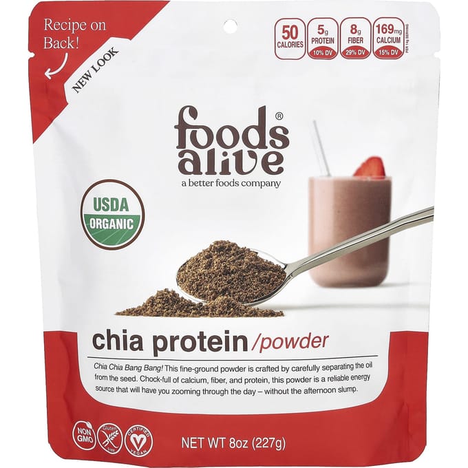 Foods Alive, Biologisch Chia Eiwitpoeder, 8 oz (227 gr)