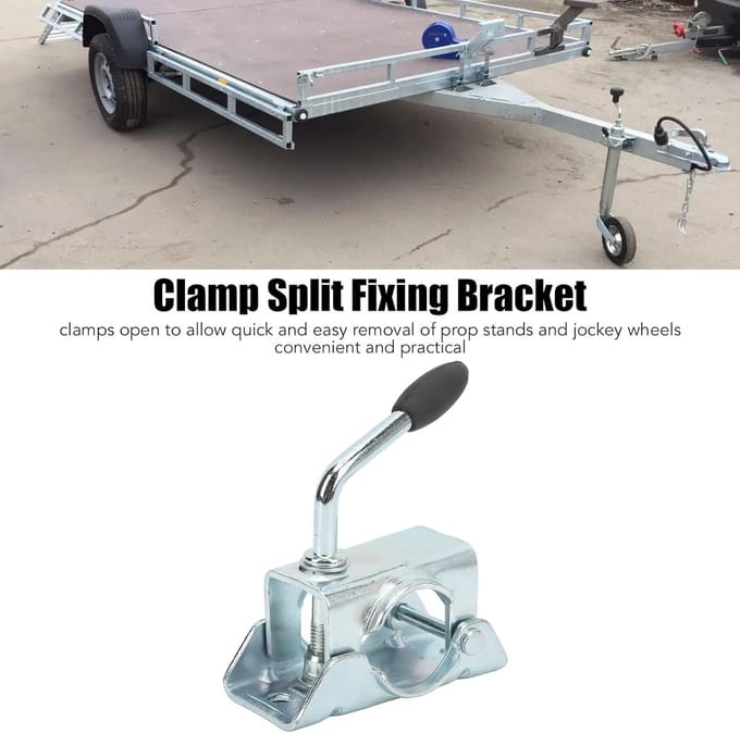 Heavy Work Calculated Cast Clamp - Trailer Nose Wheel Split Clamp - Prop Stand Support Mount voor 48mm/1.89in Pipe Diameter - Stevige Bevestiging