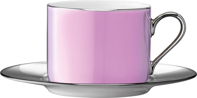 L.S.A. - Palazzo Theekop en Schotel 250 ml - Roze