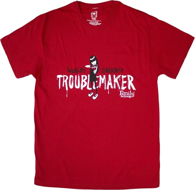 Emily The Strange - Troublemaker Heren Tshirt - S - Rood