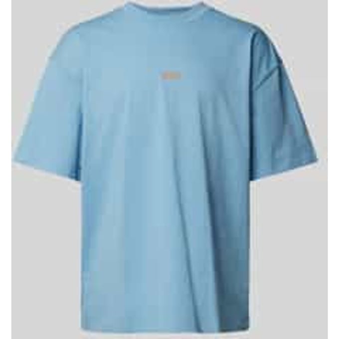 Oversized T-shirt van viscose met labelprint, model 'Nalono'