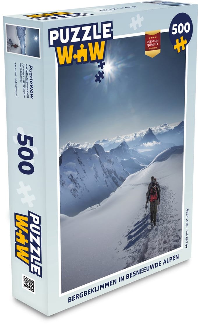 Puzzel Bergbeklimmen in besneeuwde alpen - Legpuzzel - Puzzel 500 stukjes