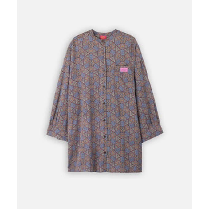 Jurk Oxbow Oversized jurk met mandarijnkraag MOSAIC