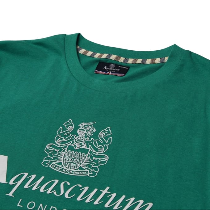Aquascutum Active Beach Basic T-shirt Met Groot Logo In Groen