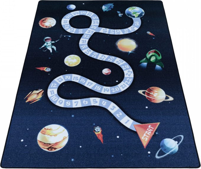 Vrolijk kinderkamer vloerkleed Play - Planets - 100x150 cm