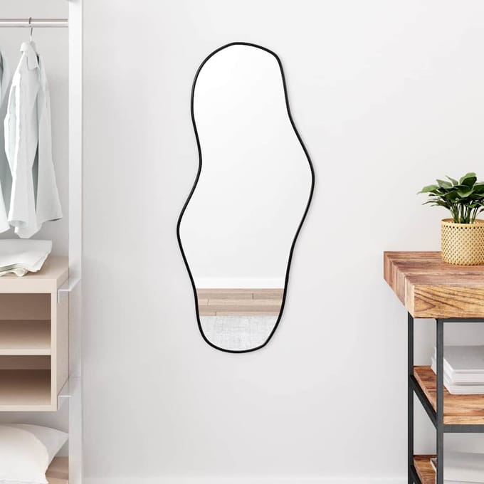 vidaXL - Wandspiegel - 90x40 - cm - zwart