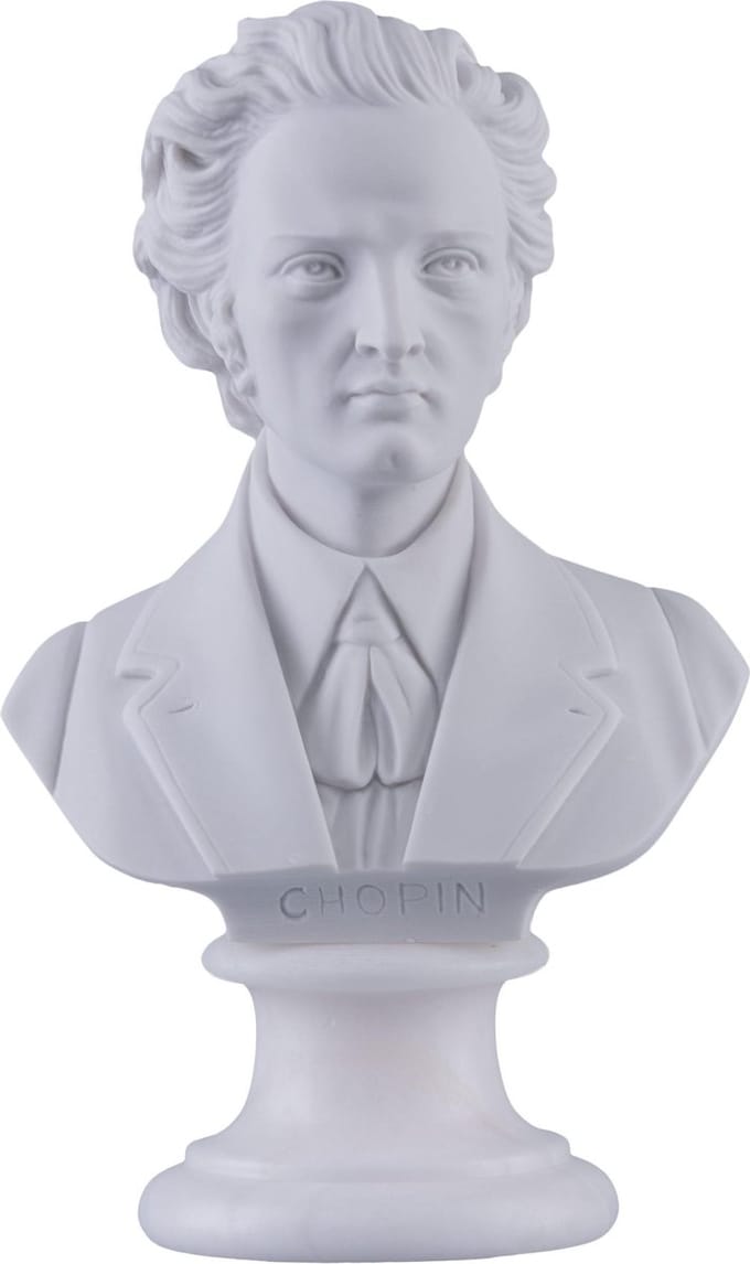 Music Gifts - Albast borstbeeld Chopin 15 cm