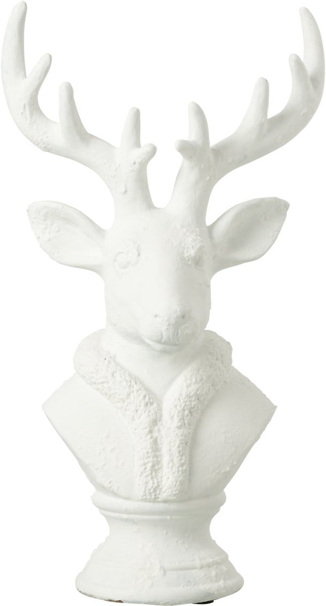 J-Line decoratie Hert - polyresin - wit - large