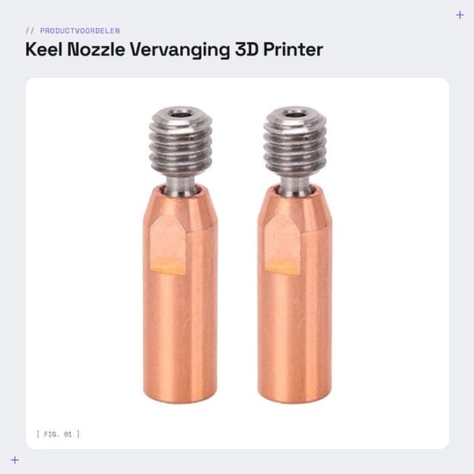 Keel Nozzle 2 Stuks - Ti-legering/Koper - Vervanging voor Ender 3/3 V2/3 Pro - Eenvoudige Installatie - Hittebestendig - 3D-printer Nozzle