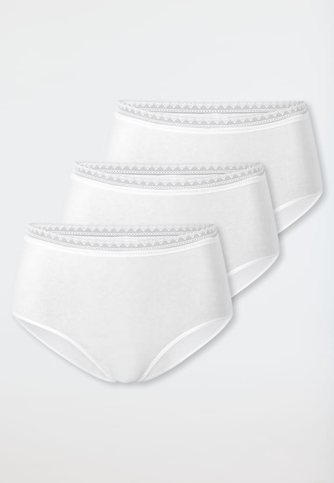 Schiesser 3PACK Midi Slip - Modern Multipacks Dames Onderbroek - wit