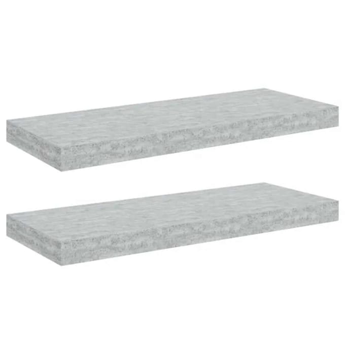 vidaXL - Wandschappen - zwevend - 2 - st - 60x23,5x3,8 - cm - MDF - betongrijs