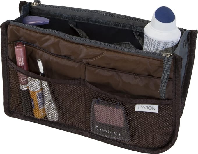 LYVION - Tas Organizer - Bag in Bag - Bag Organizer - 11 Vakken en Ritssluiting - Bruin