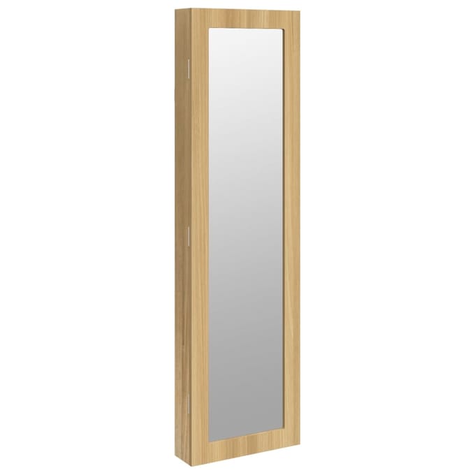 vidaXL - Sieradenkast - met - spiegel - wandgemonteerd - 30x8,5x106 - cm