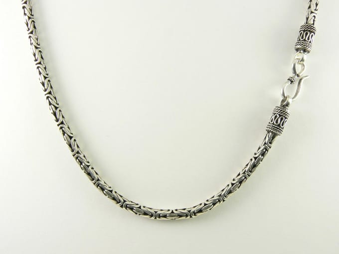 Zilveren ketting met koningsschakel - 62 cm