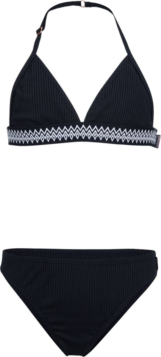 Brunotti - Nelle-Rib - Bikini Set Zwart - Halter Bikini Set Meisjes - 128