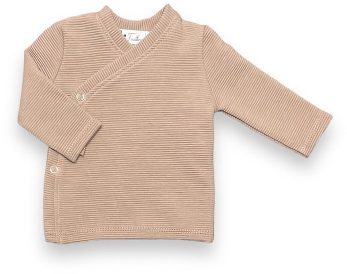 Overslagshirtje - Rib - Taupe - maat 44
