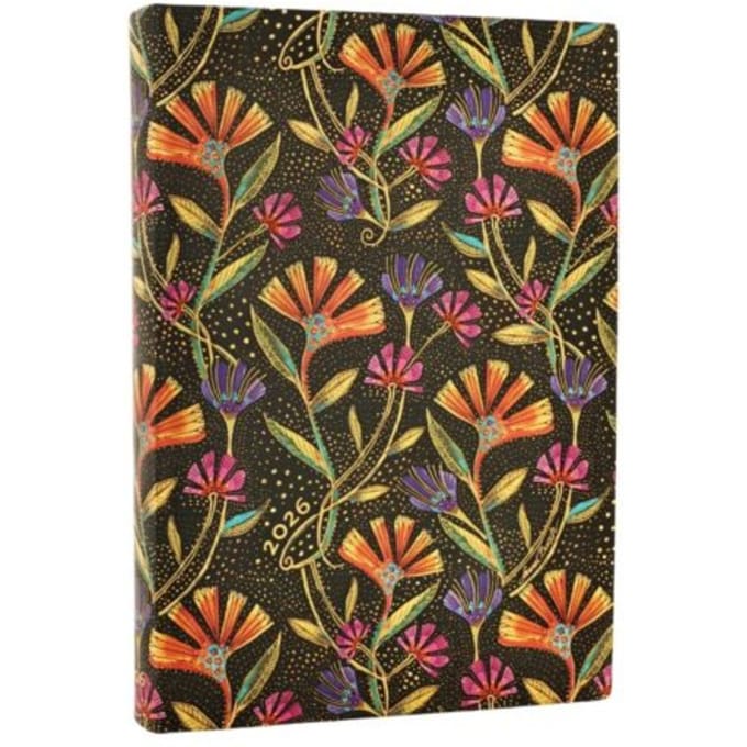 Paperblanks 2026 day planner wild flowers, 12 maanden, flexi midi