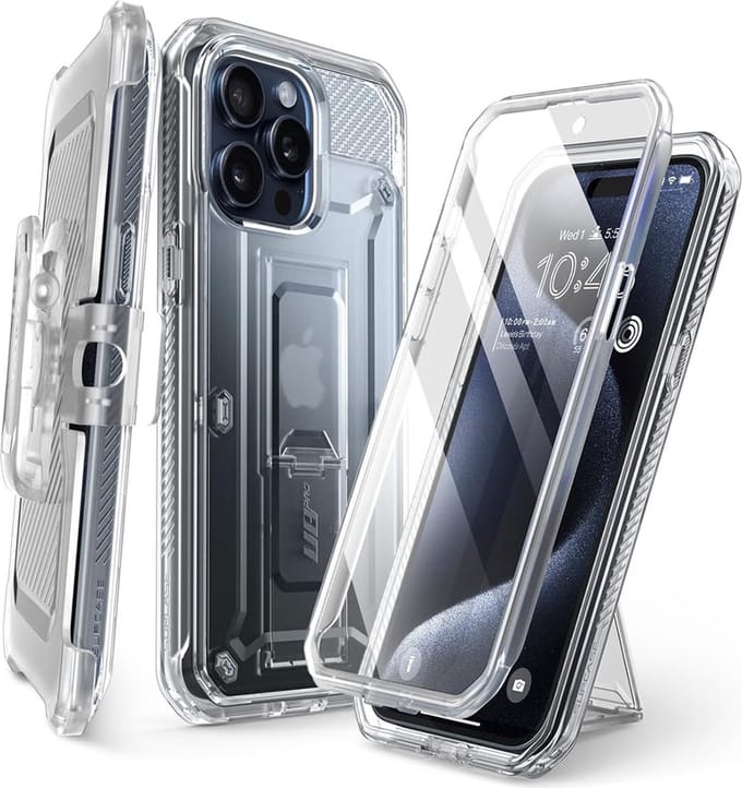 Supcase i-Blason Unicorn Beetle Pro Case voor Apple iPhone 15 Pro - Transparant