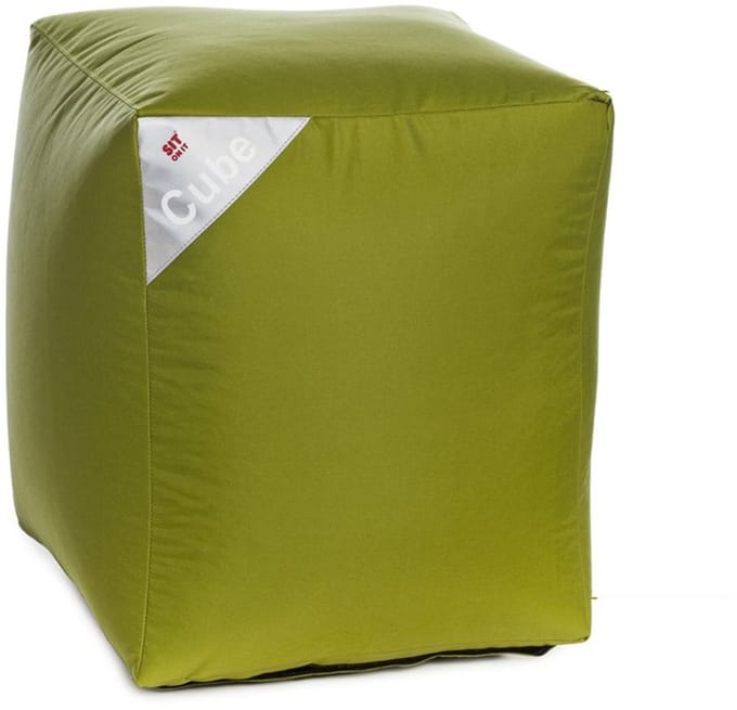 Poef zitzak Cube's Olive Sit On It ....and Joy !!