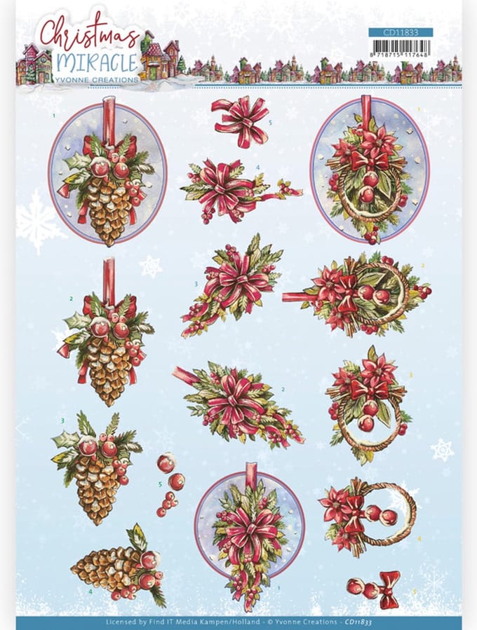 3D Cutting Sheet - Yvonne Creations - Christmas Miracle - Pinecone 1 stuks
