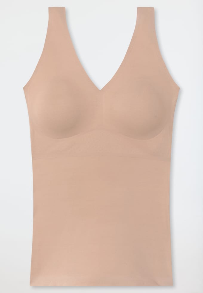 SCHIESSER Invisible Soft singlet (1-pack) - dames top met bandjes microvezel verwijderbare pads ahorn