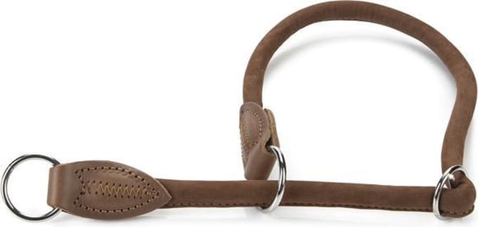 Beeztees leren wurgband Buffalo rond. Bruin. 45 cm x 10 mm.