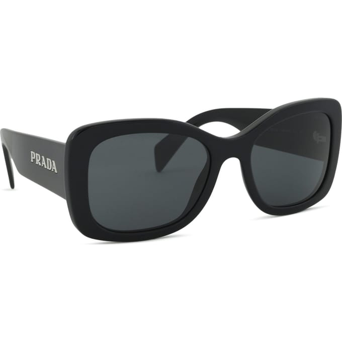 Prada PRA08S 1AB5S0 zwarte donkergrijze zonnebril