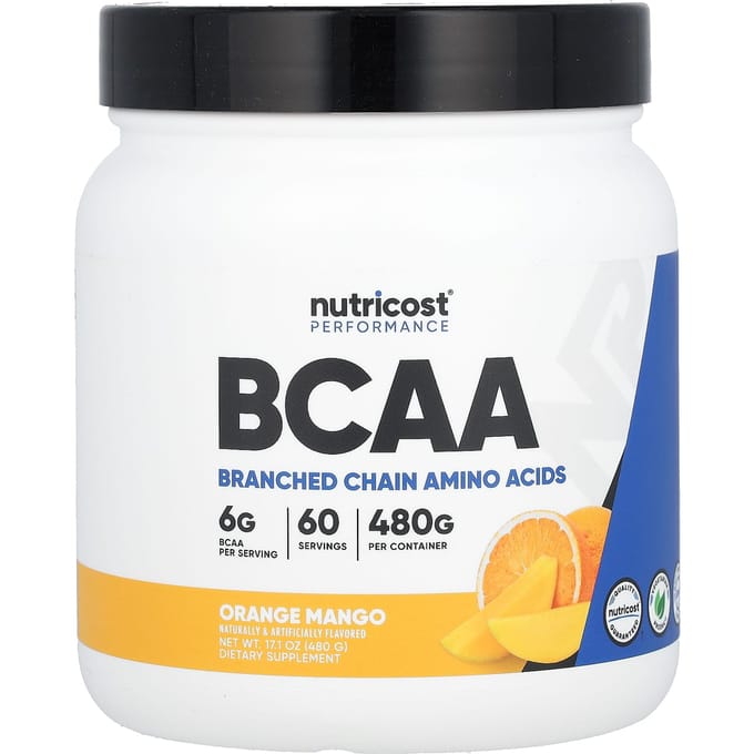Nutricost, Performance Athlétique, BCAA, Orange Mangue, 17.1 oz (480 g)