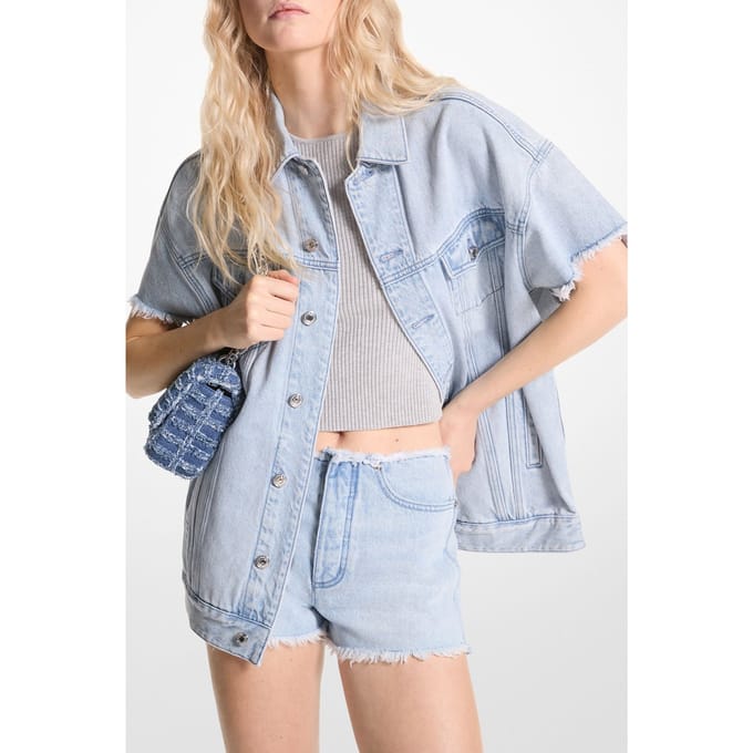 Michael Kors Short Slv Denim Jacket Bluehazewsh Größe: OS | Jeansjacken Outlet | Damen | Blau