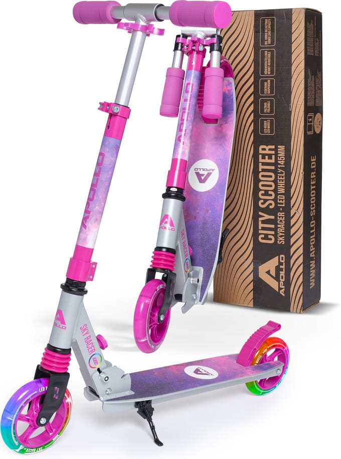 Apollo LED-stadscooter met vering Scooter Skyracer