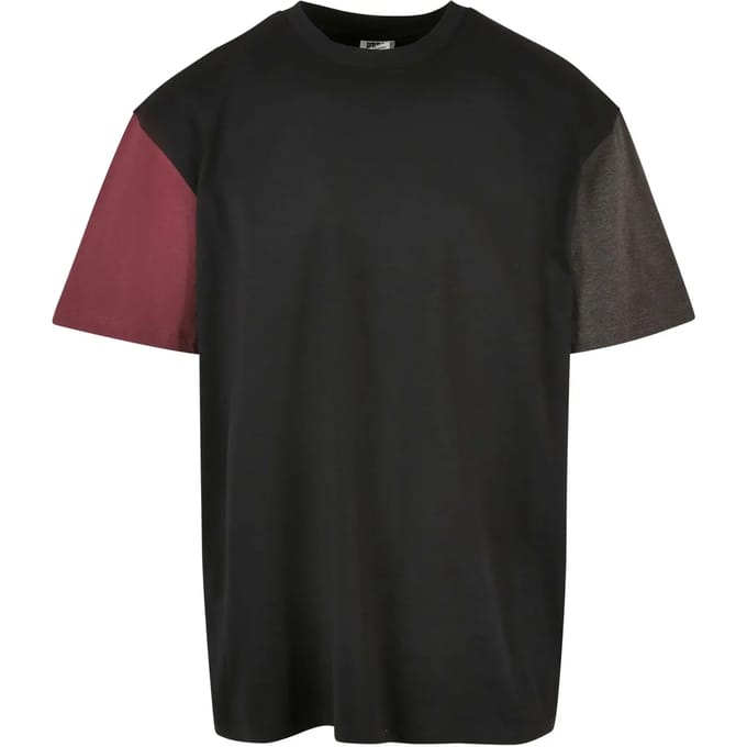 Urban Classics - Organic Oversized Colorblock Heren T-shirt - M - Zwart